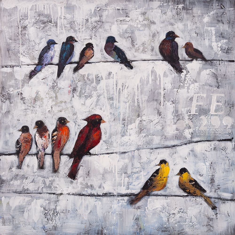 COLORFUL BIRDS ON BRANCHES art print by Atelier B Art Studio for $57.95 CAD