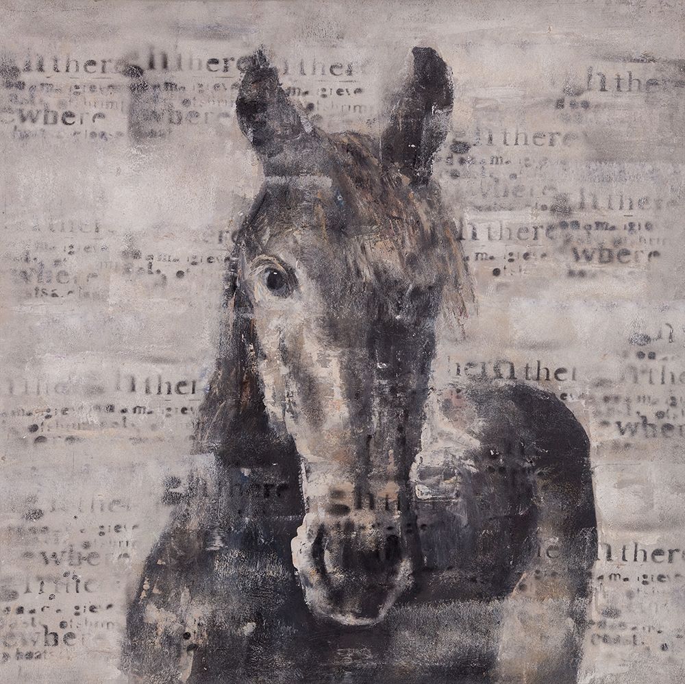 ABSTRACT HORSE WITH TYPOGRAPHY art print by Atelier B Art Studio for $57.95 CAD