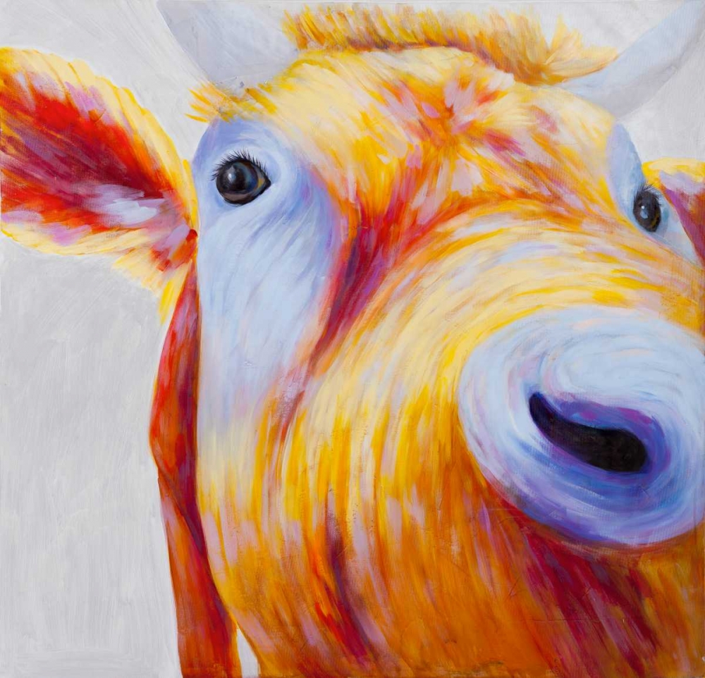 Curious Colorful Cow art print by Atelier B Art Studio for $57.95 CAD