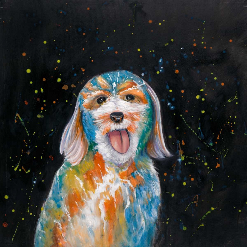 Colorful Labradoodle Dog art print by Atelier B Art Studio for $57.95 CAD