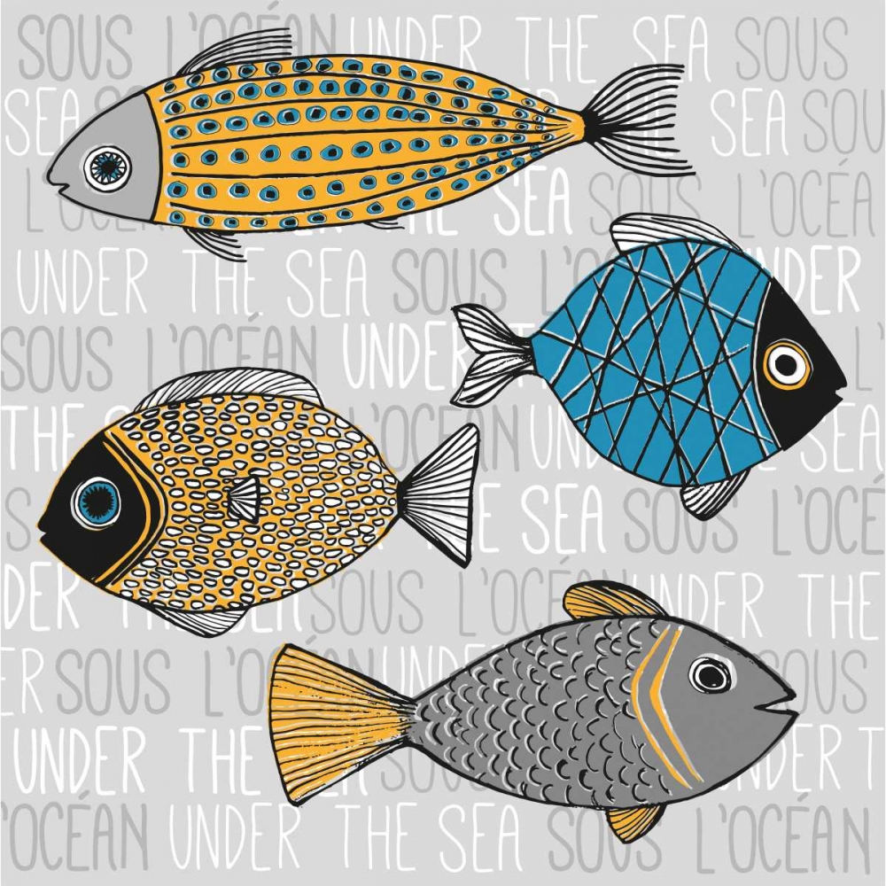 Illustration of Fishs art print by Atelier B Art Studio for $57.95 CAD
