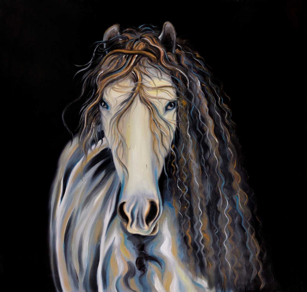 Abstract Horse with Curly Mane art print by Atelier B Art Studio for $57.95 CAD