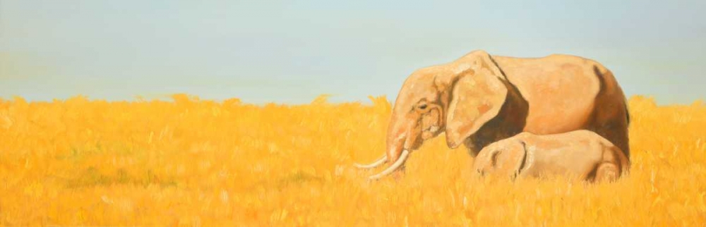 Elephant and its Little One art print by Atelier B Art Studio for $57.95 CAD