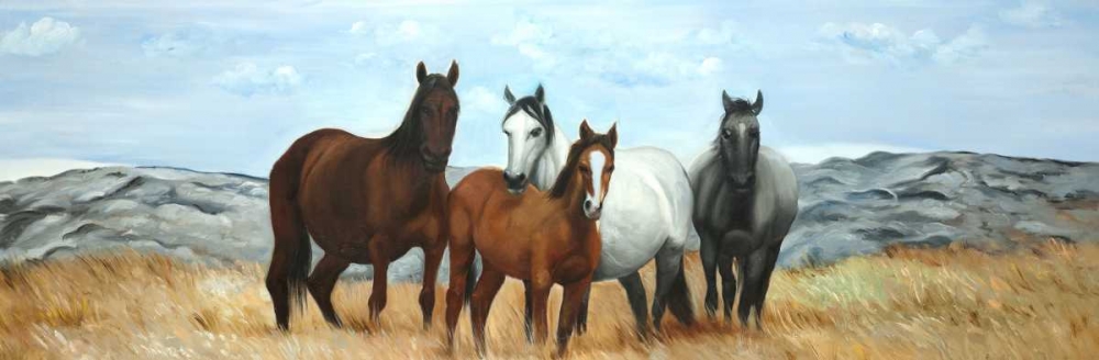 Group of Wild Horses art print by Atelier B Art Studio for $57.95 CAD