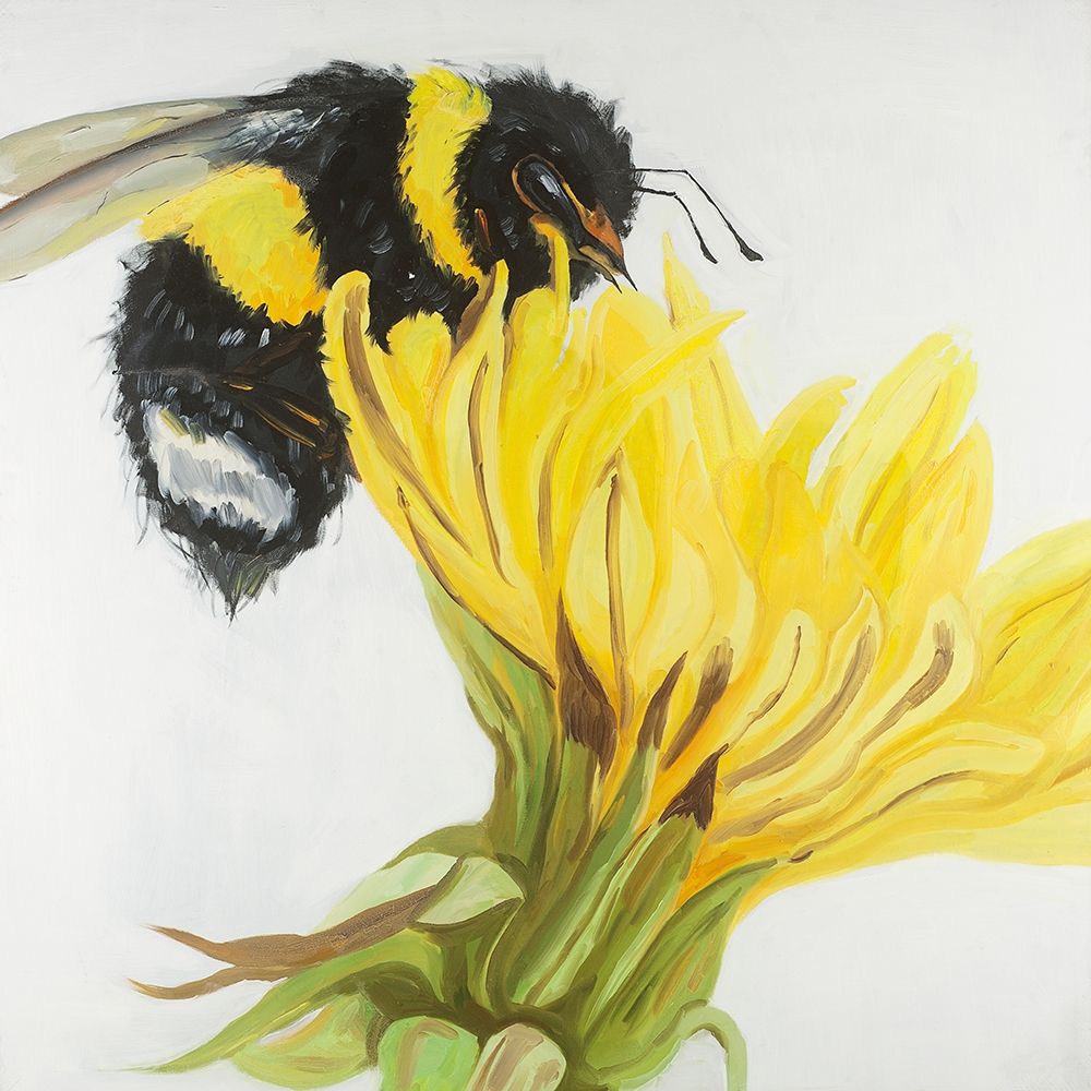 Bumblebee on a Dandelion art print by Atelier B Art Studio for $57.95 CAD