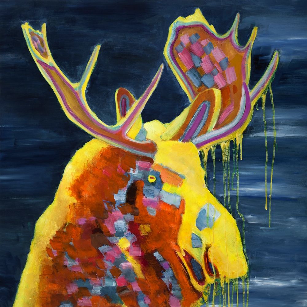 COLOR SPLASHING MOOSE art print by Atelier B Art Studio for $57.95 CAD