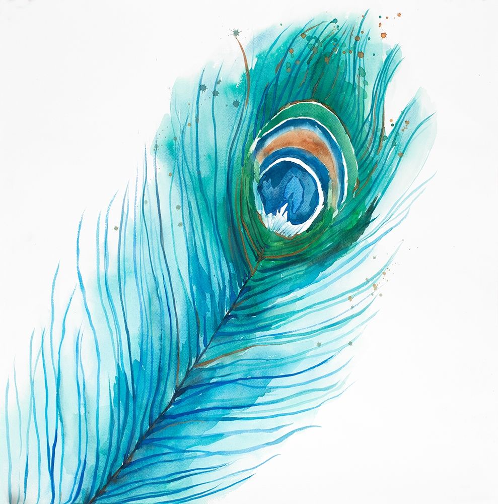 Long Peacock Feather art print by Atelier B Art Studio for $57.95 CAD
