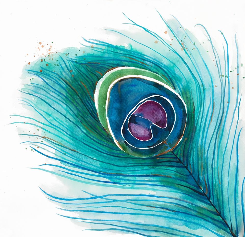 Peacock Feather Closeup art print by Atelier B Art Studio for $57.95 CAD