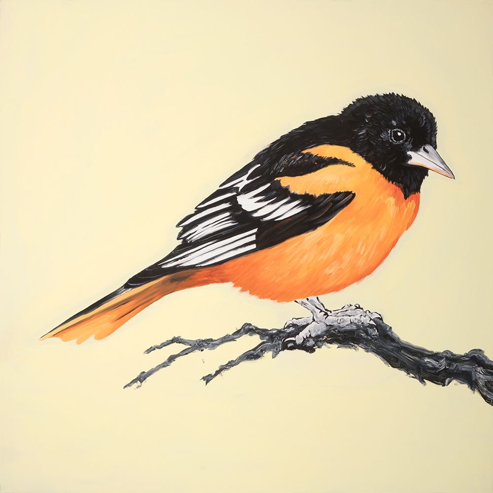 REALISTIC LITTLE BIRD ON A BRANCH art print by Atelier B Art Studio for $57.95 CAD