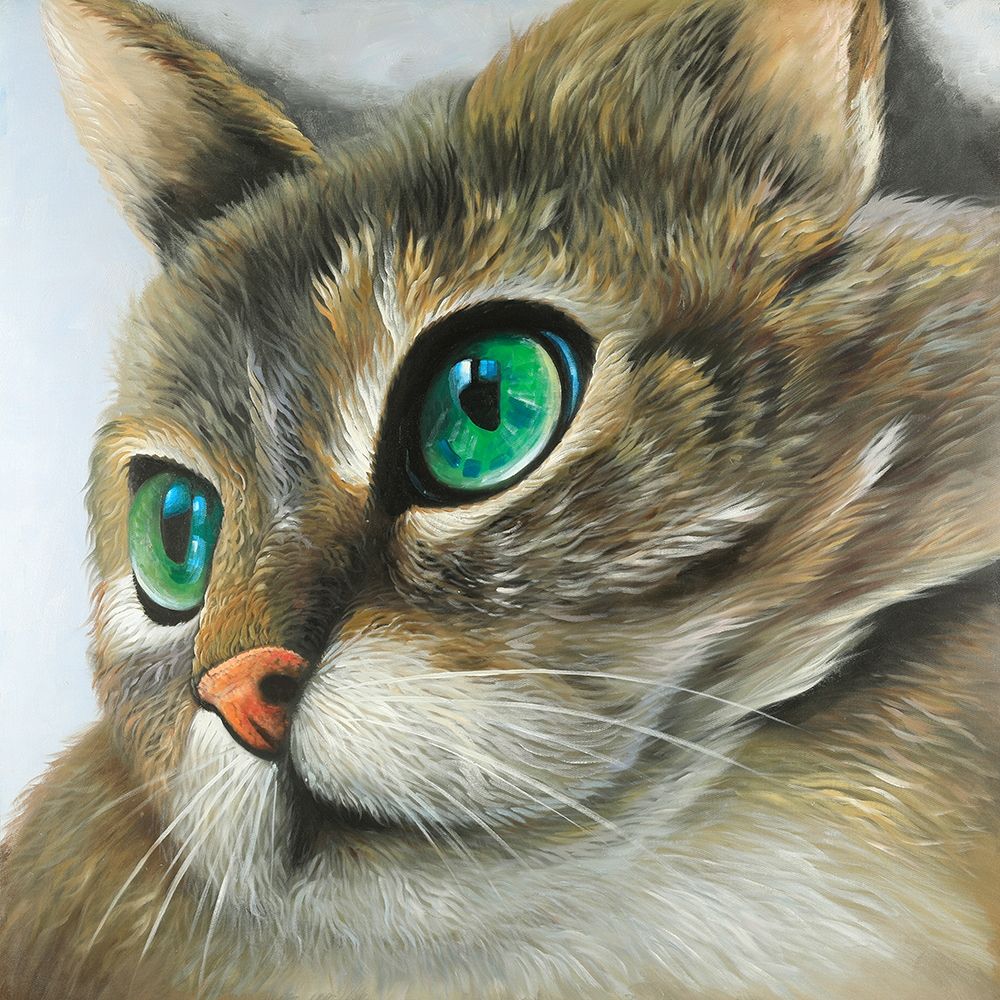 Peaceful Cat Portrait art print by Atelier B Art Studio for $57.95 CAD