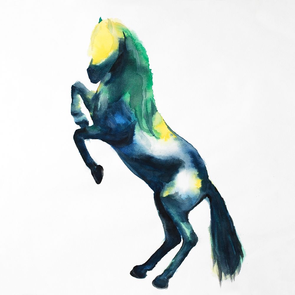 Greeting Colorful Horse art print by Atelier B Art Studio for $57.95 CAD