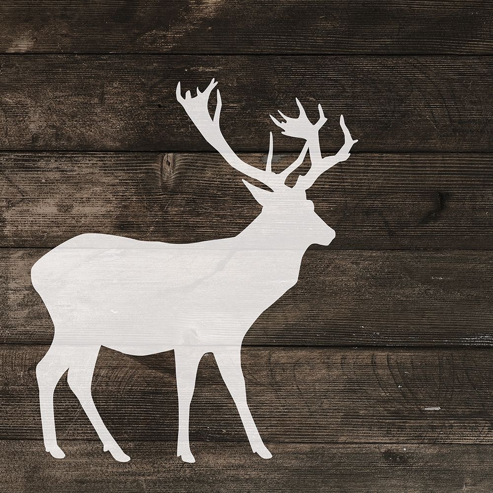 Left Side Deer Silhouette on Wood art print by Atelier B Art Studio for $57.95 CAD