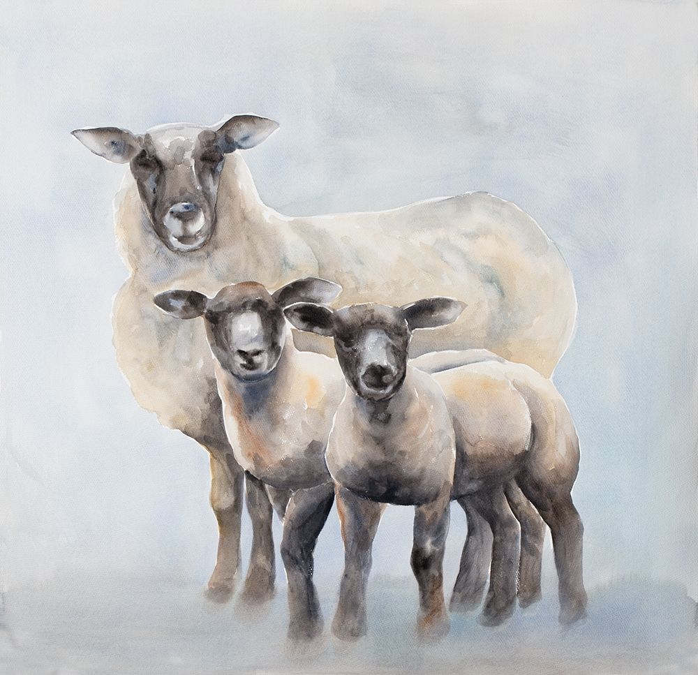 Ewe with Her Two Lambs art print by Atelier B Art Studio for $57.95 CAD