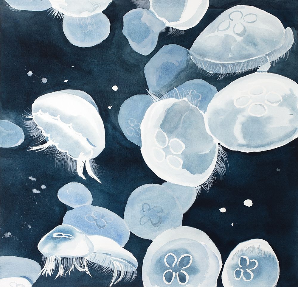 Aurelia Aurita Jellyfishes art print by Atelier B Art Studio for $57.95 CAD