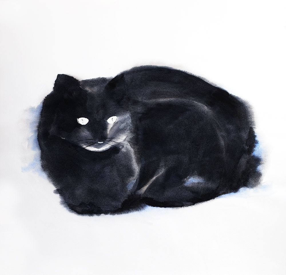 CLOUDY WATERCOLOR CAT art print by Atelier B Art Studio for $57.95 CAD