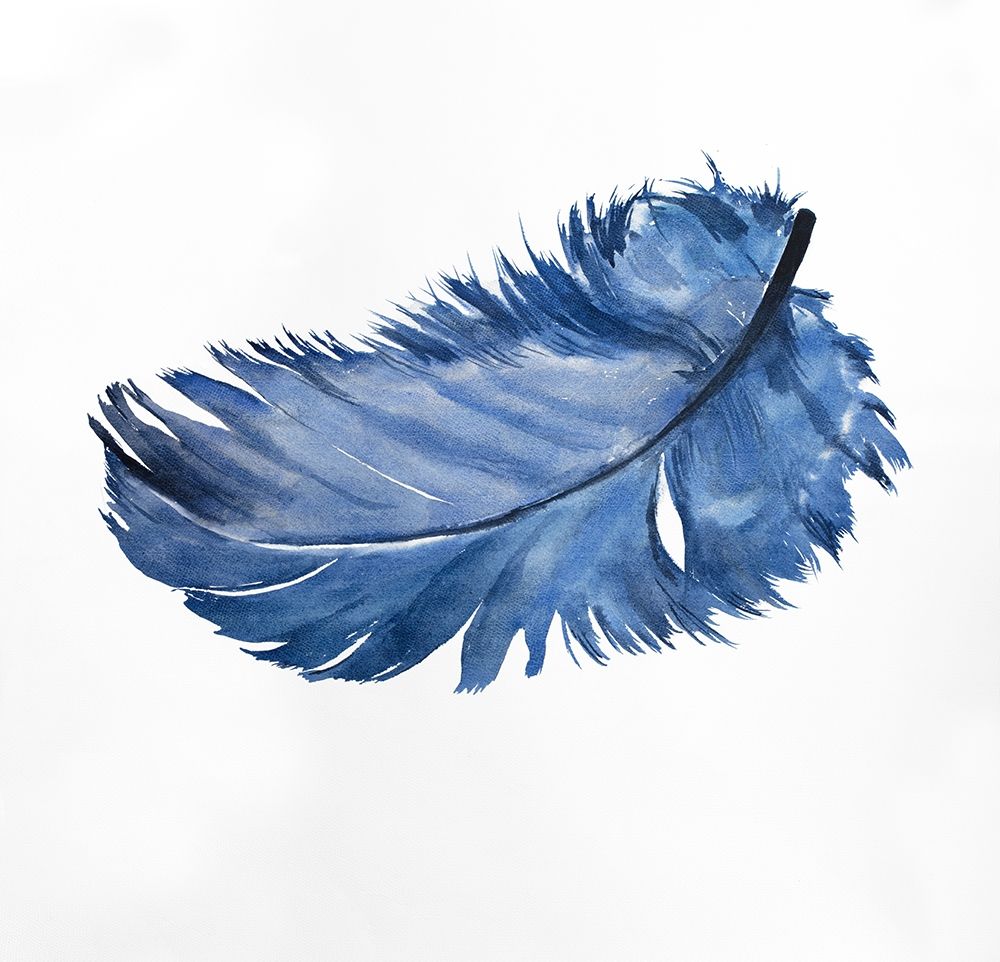 WATERCOLOR BLUE FEATHER art print by Atelier B Art Studio for $57.95 CAD