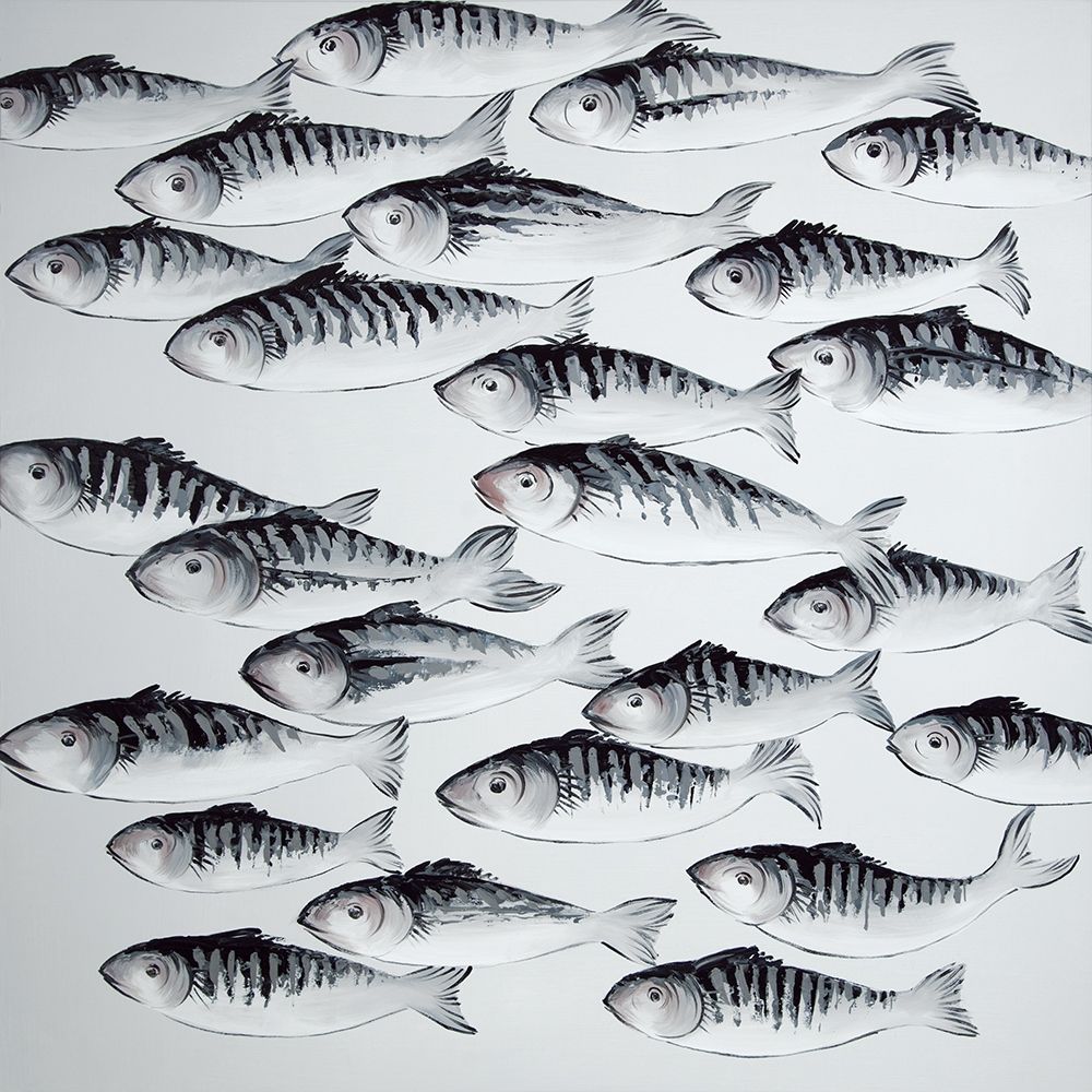 GRAY SCHOOL OF FISH art print by Atelier B Art Studio for $57.95 CAD