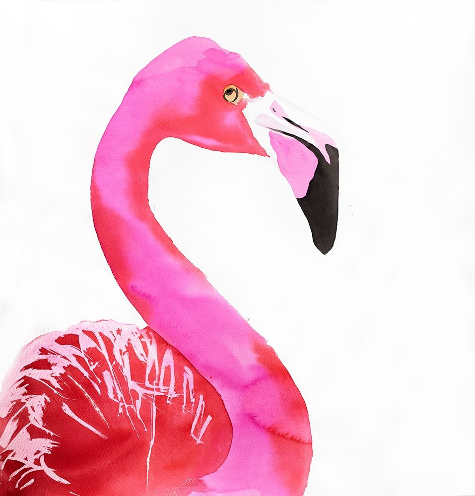 WATERCOLOR PROUD FLAMINGO PROFILE art print by Atelier B Art Studio for $57.95 CAD