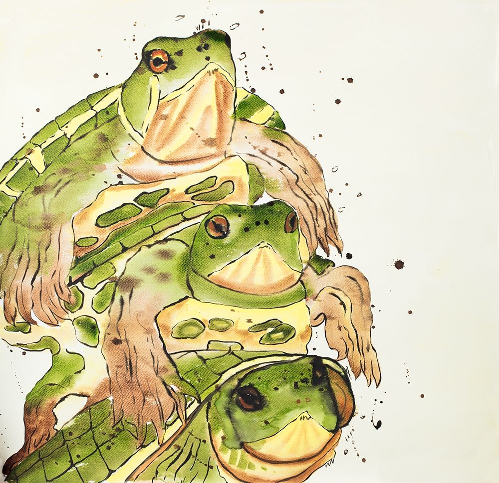THREE AQUATIC TURTLES art print by Atelier B Art Studio for $57.95 CAD