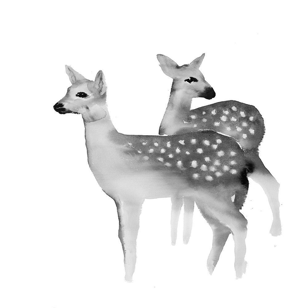 BLACK AND WHITE FAWNS art print by Atelier B Art Studio for $57.95 CAD