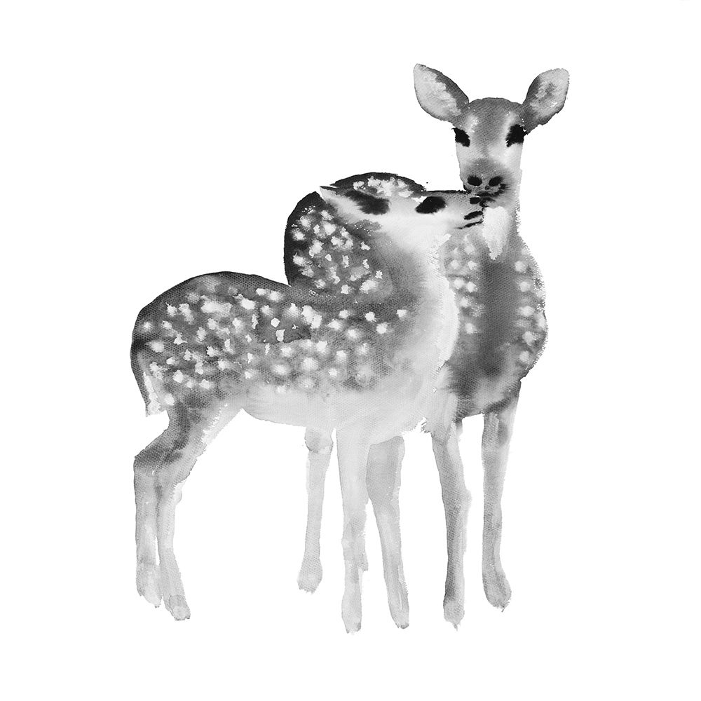 BLACK AND WHITE FAWNS LOVE art print by Atelier B Art Studio for $57.95 CAD