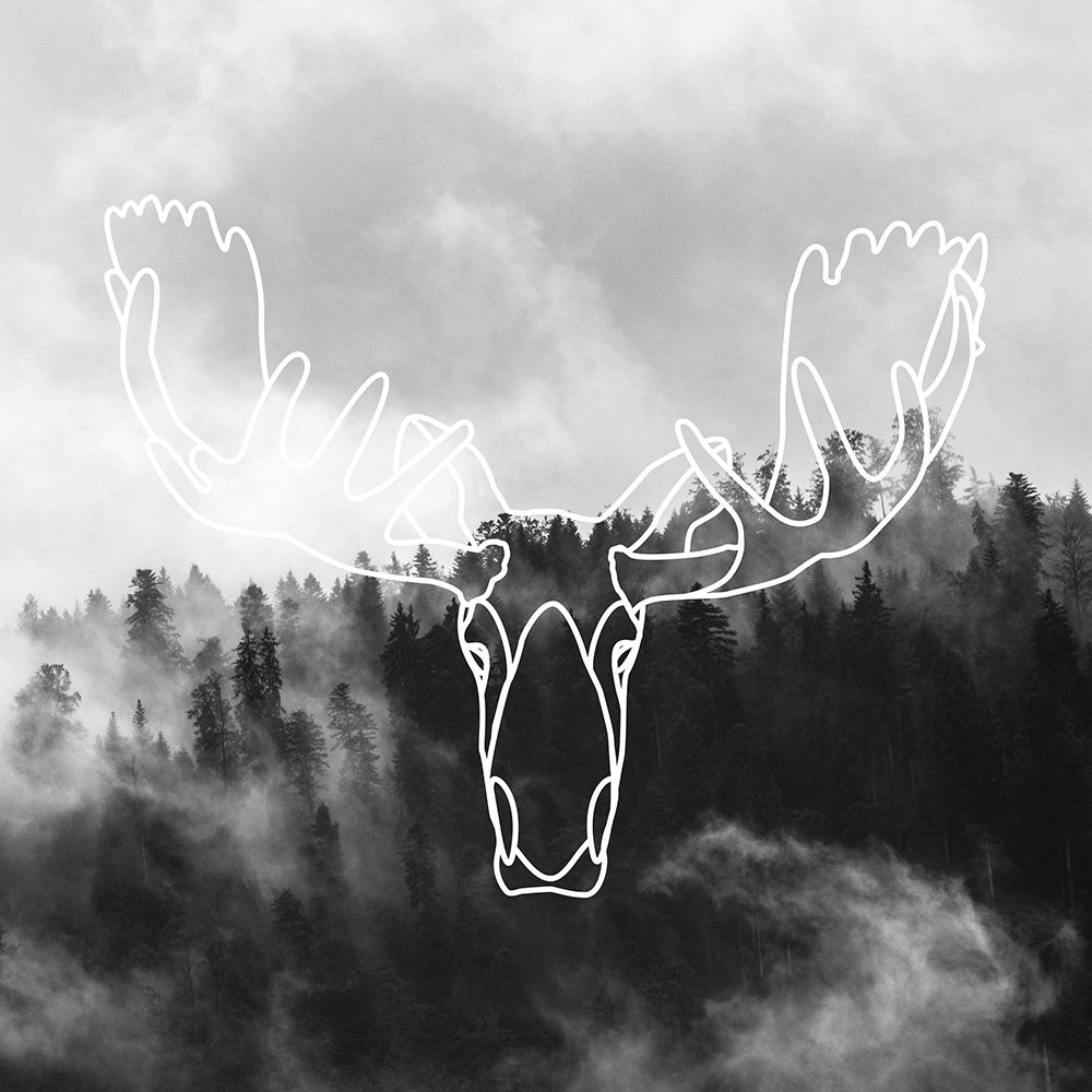 MINIMALIST MOOSE HEAD art print by Atelier B Art Studio for $57.95 CAD
