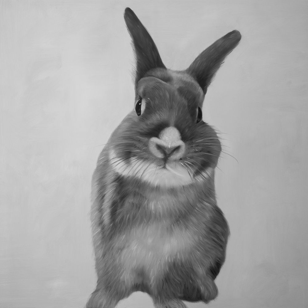 FUNNY GRAY RABBIT art print by Atelier B Art Studio for $57.95 CAD