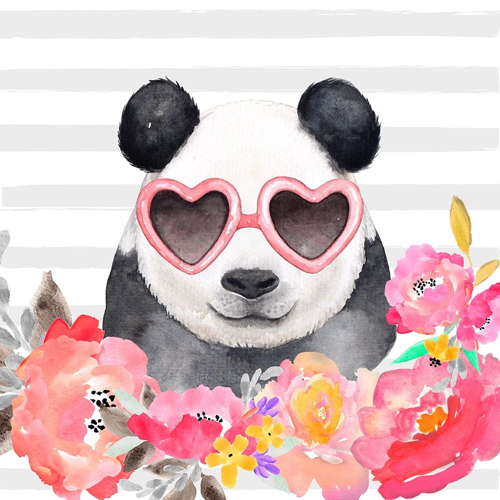 PANDA WITH HEART-SHAPED GLASSES art print by Atelier B Art Studio for $57.95 CAD