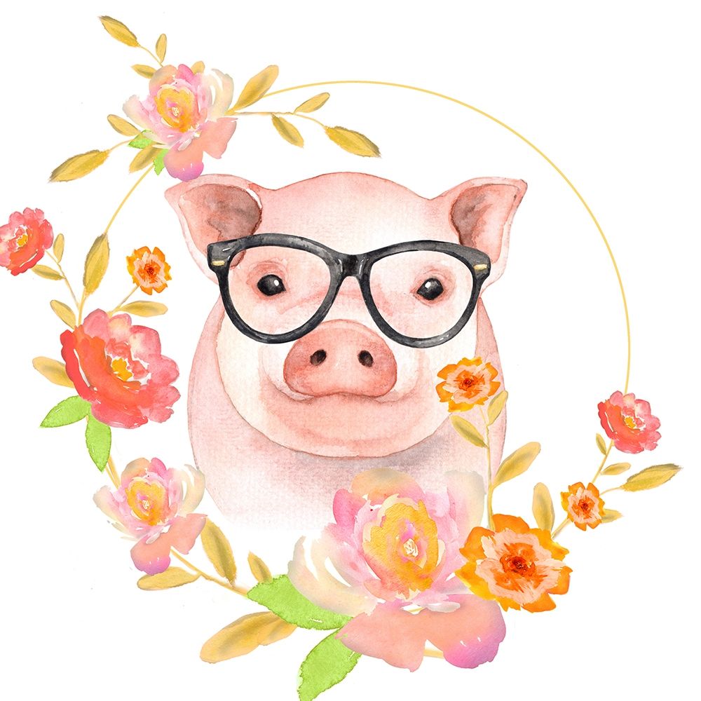 HAPPY LITTLE PIG art print by Atelier B Art Studio for $57.95 CAD
