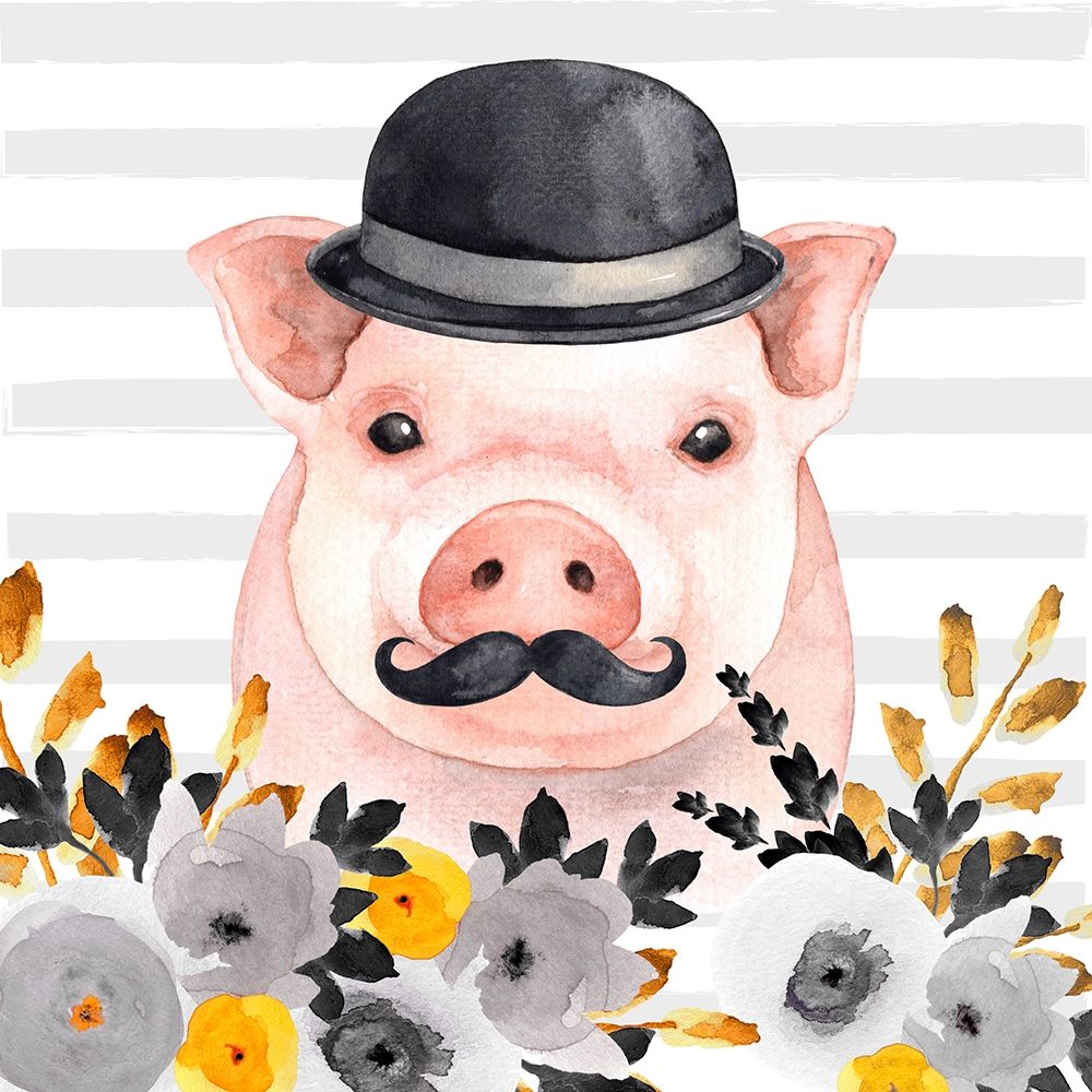 SMALL DETECTIVE PIG art print by Atelier B Art Studio for $57.95 CAD