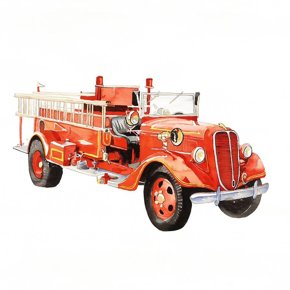 VINTAGE FIRE TRUCK art print by Atelier B Art Studio for $57.95 CAD