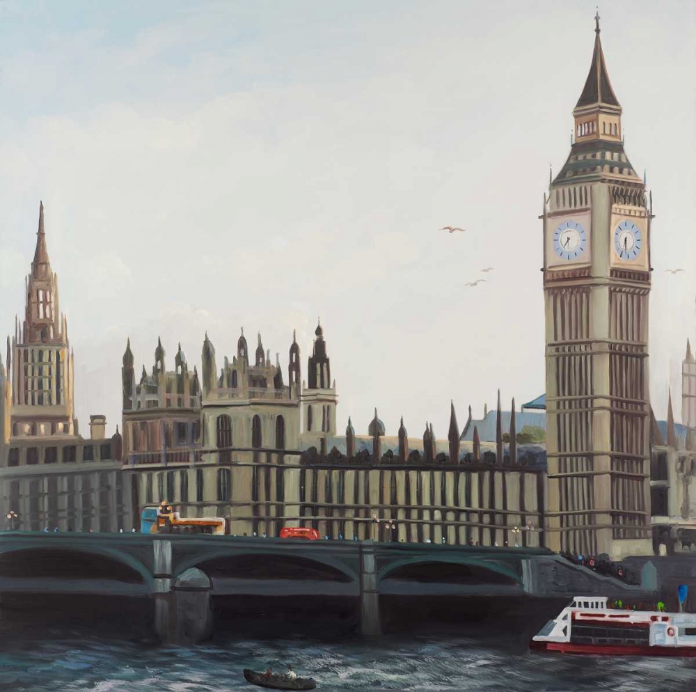 Big Ben Clock Elizabeth Tower in London art print by Atelier B Art Studio for $57.95 CAD
