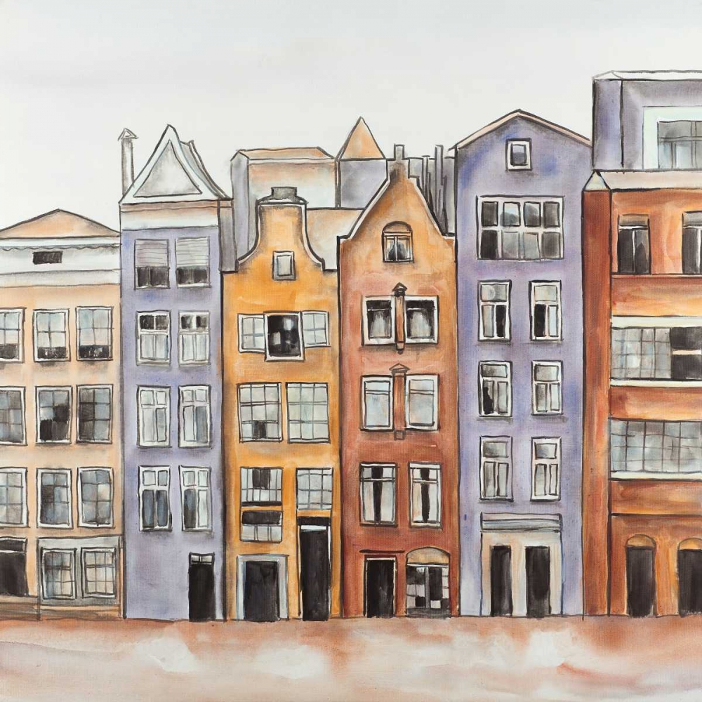 Amsterdam Houses Hotel art print by Atelier B Art Studio for $57.95 CAD