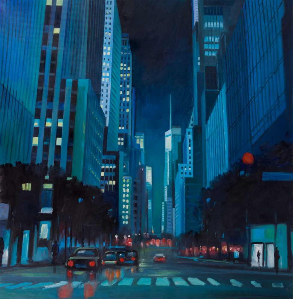 Evening in Manhattan, New-York art print by Atelier B Art Studio for $57.95 CAD