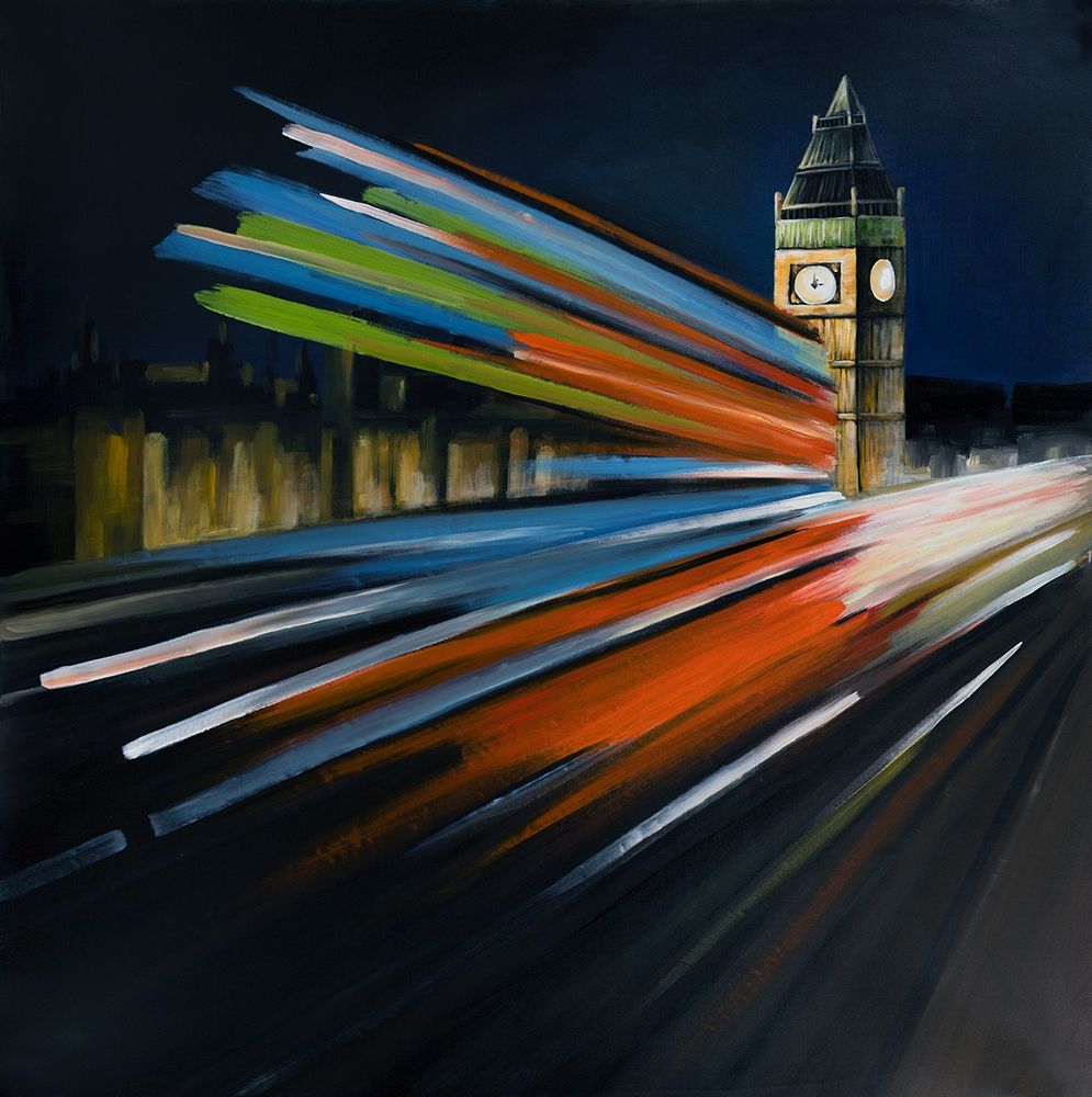 LONDON BUS WITH LONG EXPOSURE art print by Atelier B Art Studio for $57.95 CAD