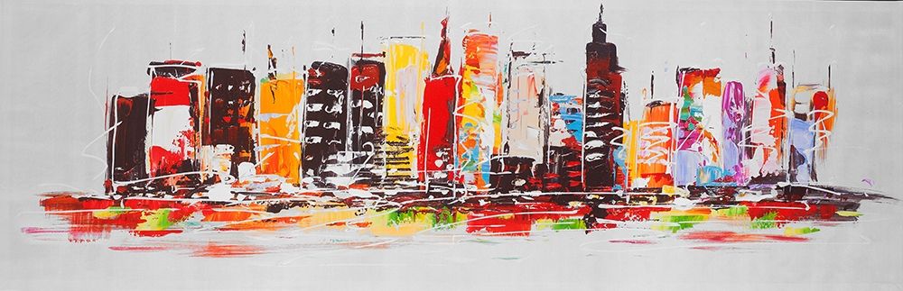 CITY IN BRIGHT COLORS art print by Atelier B Art Studio for $57.95 CAD