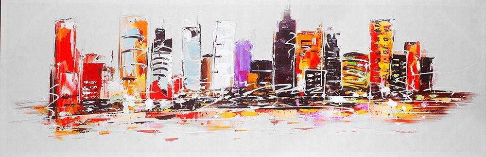 ABSTRACT CITY IN BRIGHT COLORS art print by Atelier B Art Studio for $57.95 CAD
