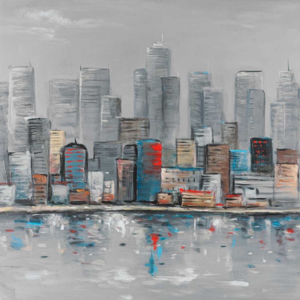 Abstract City Skyline art print by Atelier B Art Studio for $57.95 CAD