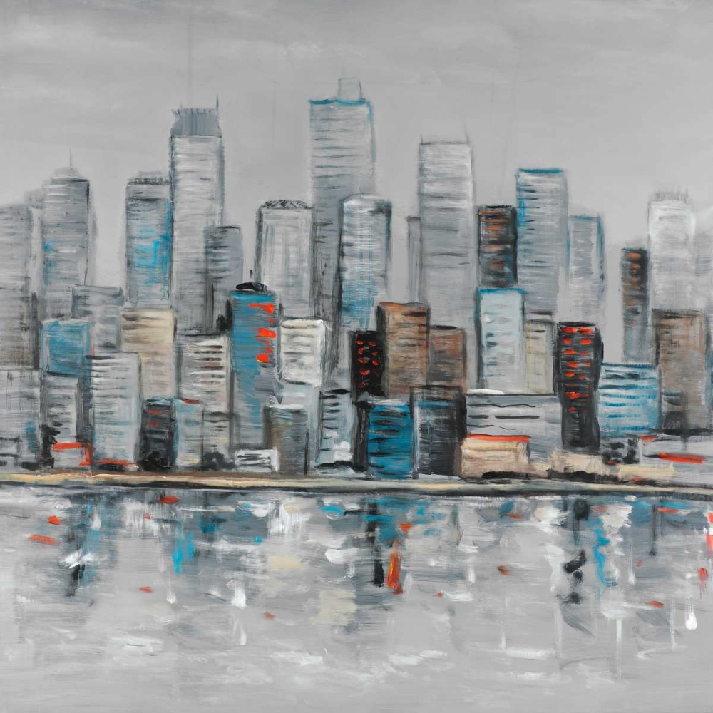 Abstract Urban Skyline art print by Atelier B Art Studio for $57.95 CAD