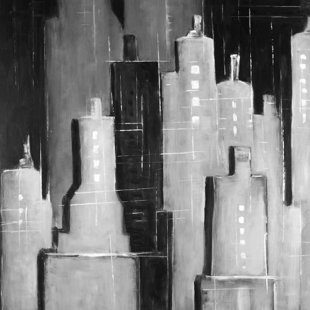 Abstract Cityscape Black and White art print by Atelier B Art Studio for $57.95 CAD