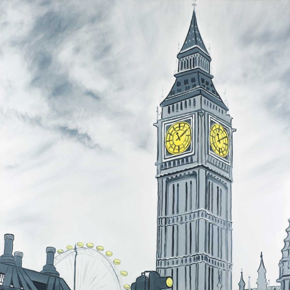 Outline of Big Ben in London art print by Atelier B Art Studio for $57.95 CAD