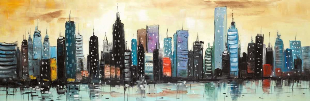 Skyline on Abstract Cityscape art print by Atelier B Art Studio for $57.95 CAD