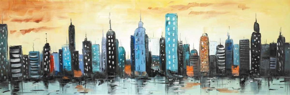 Skyline on Cityscape art print by Atelier B Art Studio for $57.95 CAD