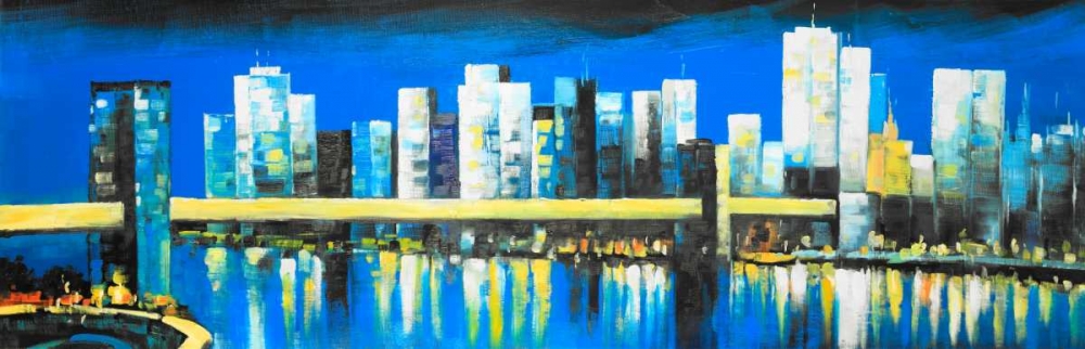 Skyline of Lower Manhattan art print by Atelier B Art Studio for $57.95 CAD