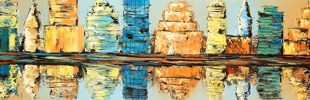 REFLECTIONS OF A COLORFUL AND ABSTRACT CITY art print by Atelier B Art Studio for $57.95 CAD