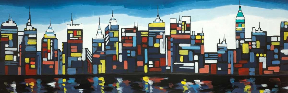 Colorful Skyline art print by Atelier B Art Studio for $57.95 CAD