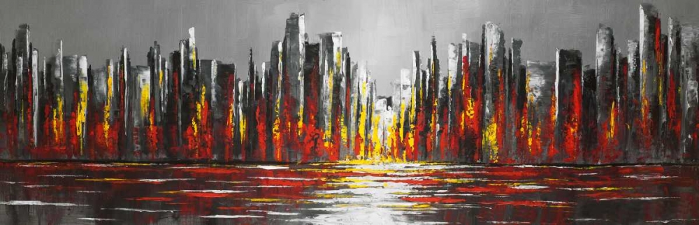 Abstract Red Skyline art print by Atelier B Art Studio for $57.95 CAD