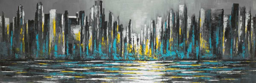 Abstract Blue Skyline art print by Atelier B Art Studio for $57.95 CAD