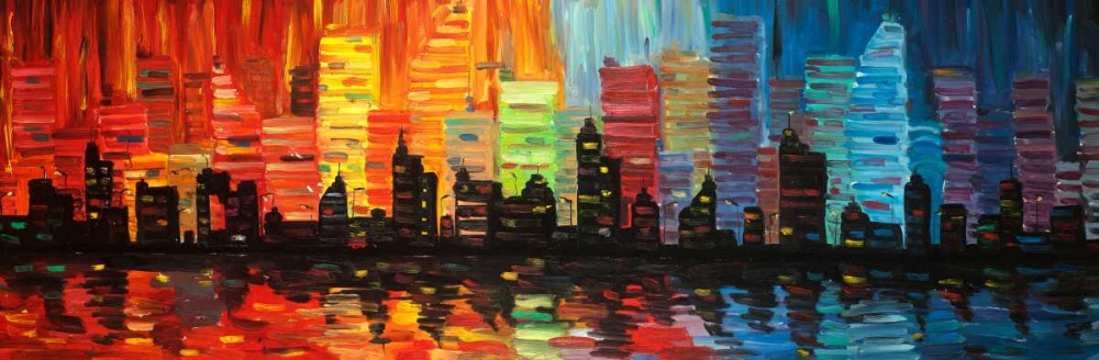 Colorful Cityscape art print by Atelier B Art Studio for $57.95 CAD
