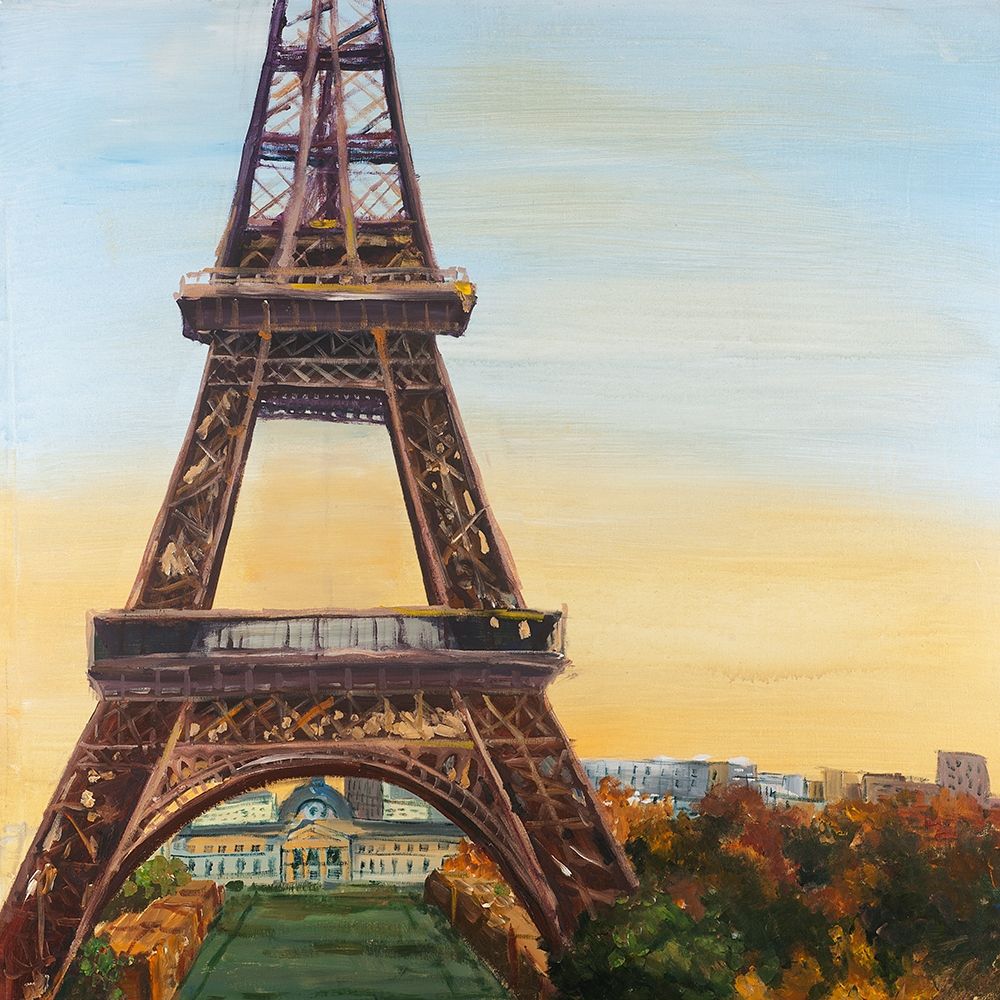 Eiffel Tower by Dawn Oil Painting Paint art print by Atelier B Art Studio for $57.95 CAD